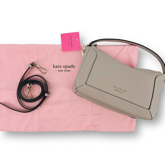 kate spade Handbags - Kate Spade Crush Mushroom Pebbled Leather Bag With Crossbody Strap Medium